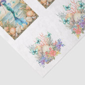 Beachy Pastel  Floral Mermaid & Shells Decoupage  薄葉紙 (詳細)