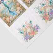 Beachy Pastel  Floral Mermaid & Shells Decoupage  薄葉紙 (詳細)