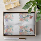 Beachy Pastel  Floral Mermaid & Shells Decoupage 薄葉紙 (ギフト)