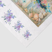 Beachy Pastel  Floral Mermaid & Shells Decoupage  薄葉紙 (詳細)
