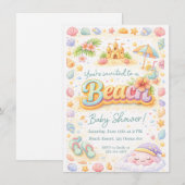 “Beachy Vibes” Baby Shower Invitation 招待状 (正面/裏面)