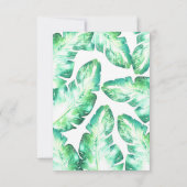 Beachy White & Green Tropical 離れRSVP返信 出欠カード (裏面)