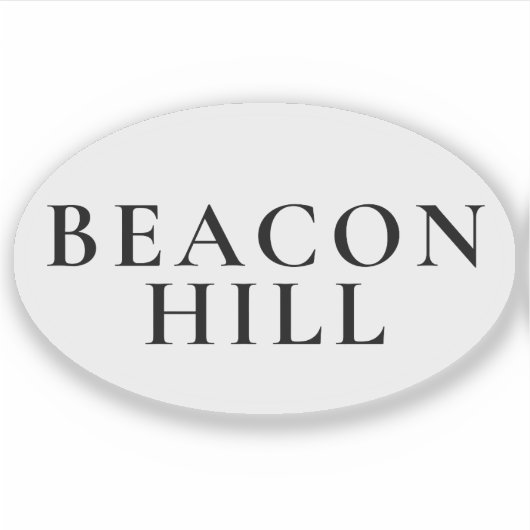 Beacon Hill Boston Preppy Oval Sticker シール (正面)