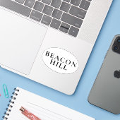 Beacon Hill Boston Preppy Oval Sticker シール (ノートパソコンとiPhone)