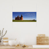 Beacon of Southeast Block Island ( With Words)) ポスター (キッチン)