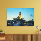 Beacon Over California Bay Lighthouse Art Print  キャンバスプリント (インサイチュ (リビング))