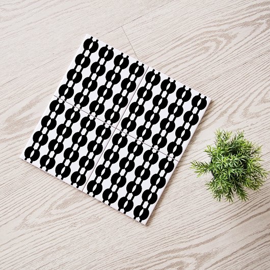 Bead Curtain 60's Black and White タイル