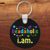 Beadaholic I.AM. – ビーディング中毒を表示 キーホルダー (正面)