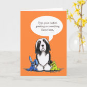 Beaded Collie 話 Your カスタムの挨拶 カード (黄色い花)