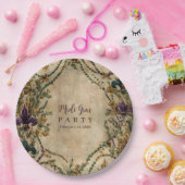 Beaded Fleur-de-Lis Mardi Gras Masquerade ペーパープレート (パーティー)