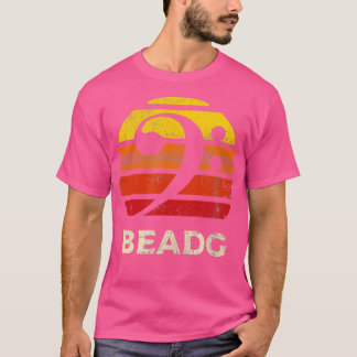 BEADGヴィンテージベースクレフ、 音符記号サンセットベース5文字列Pl Tシャツ