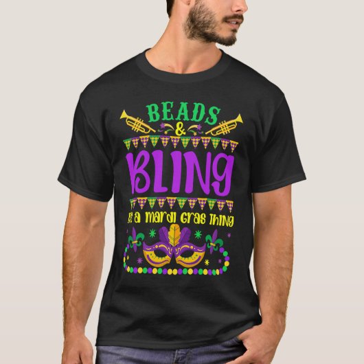 Beads And Bling It's A Mardi Gras Thing Cute Carni Tシャツ (正面)