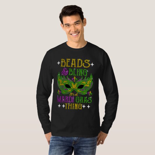Beads And Bling It's A Mardi Gras Thing Cute Carni Tシャツ (正面フル)