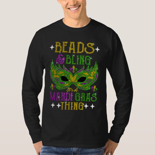 Beads And Bling It's A Mardi Gras Thing Cute Carni Tシャツ (正面)