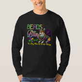 Beads Bling Corgi Mardi Gras Thing Carnival Masque Tシャツ (正面)
