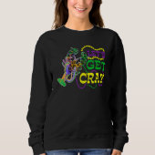 Beads Bling Let's Get Cray Dabbing Crawfish Mardi  スウェットシャツ (正面)