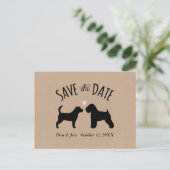 BeagleとWheaten Wedding日付を保存 案内ポストカード (スタンド正面)