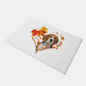 beagleは私を幸せな秋ハート葉 ドアマット (アングル)