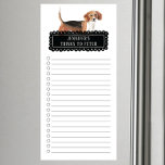 Beagleショッピングリスト磁気メモ帳 マグネットノートパッド<br><div class="desc">あなたの名前と黒い黒板の枠でビーグル犬を取パーソナライズされたり出す愛らしい物。</div>