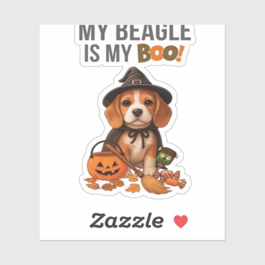 Beagleハロウィーンの衣装My BeagleはMy Boo Dog シール (シート)