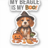 Beagleハロウィーンの衣装My BeagleはMy Boo Dog シール (正面)