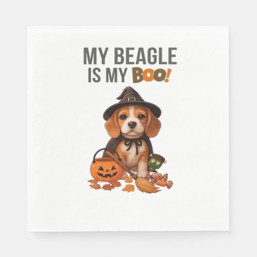 Beagleハロウィーンの衣装My BeagleはMy Boo Dog スタンダードランチョンナプキン (正面)