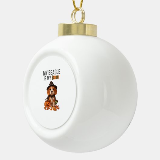 Beagleハロウィーンの衣装My BeagleはMy Boo Dog セラミックボールオーナメント (右)