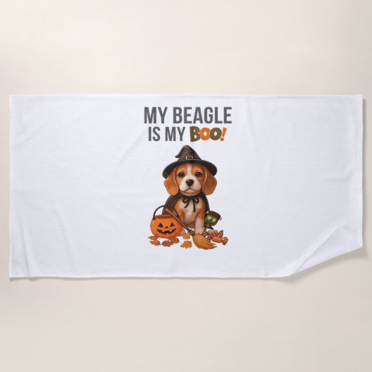 Beagleハロウィーンの衣装My BeagleはMy Boo Dog ビーチタオル (正面)