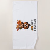 Beagleハロウィーンの衣装My BeagleはMy Boo Dog ビーチタオル (正面)