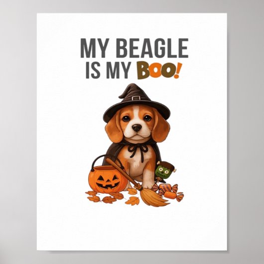 Beagleハロウィーンの衣装My BeagleはMy Boo Dog ポスター (正面)