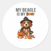 Beagleハロウィーンの衣装My BeagleはMy Boo Dog ラウンドシール (正面)