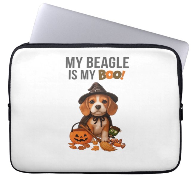 Beagleハロウィーンの衣装My BeagleはMy Boo Dog ラップトップスリーブ (正面)