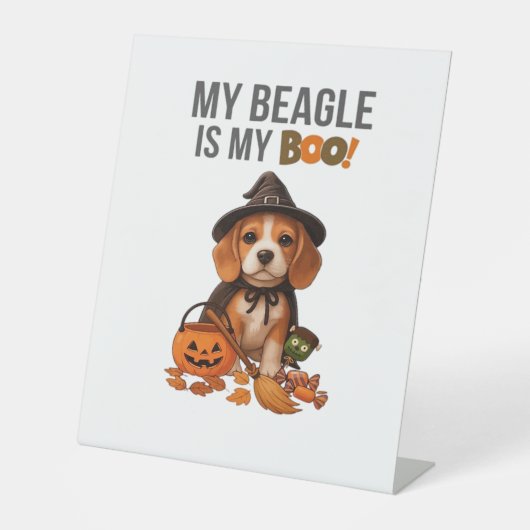 Beagleハロウィーンの衣装My BeagleはMy Boo Dog 台座サイン (正面)