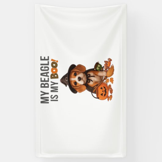 Beagleハロウィーンの衣装My BeagleはMy Boo Dog 横断幕 (縦)
