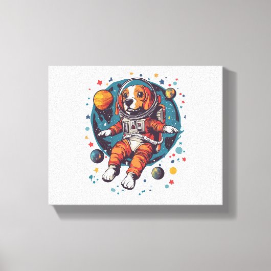 Beagle宇宙飛行士 – 宇宙探検家の犬 キャンバスプリント (正面)
