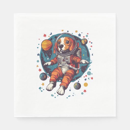 Beagle宇宙飛行士 – 宇宙探検家の犬 スタンダードランチョンナプキン (正面)