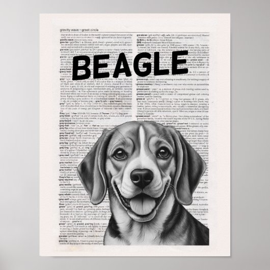 Beagle辞書ページアートワーク ポスター (正面)