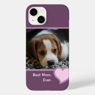 BEAGLE 最高の MOM EVER PINK PURPLE PET DOG PHOTO Case-Mate iPhone 14ケース