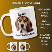 Beagle、犬の名前を追加、写真を変更 コーヒーマグカップ