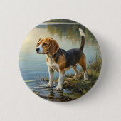 Beagle 缶バッジ (正面)