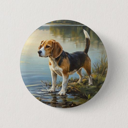 Beagle 缶バッジ (正面)