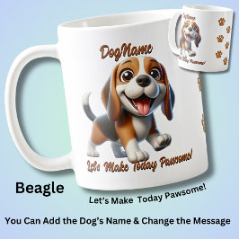 Beagle - Add Dog's Name, Change文字 コーヒーマグカップ