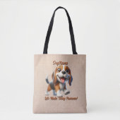 Beagle - Add Dog's Name, Change文字 トートバッグ (正面)