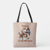 Beagle - Add Dog's Name, Change文字 トートバッグ (裏面)