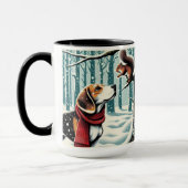 Beagle and Squirrel Christmas Coffee Mug Cup マグカップ (左)
