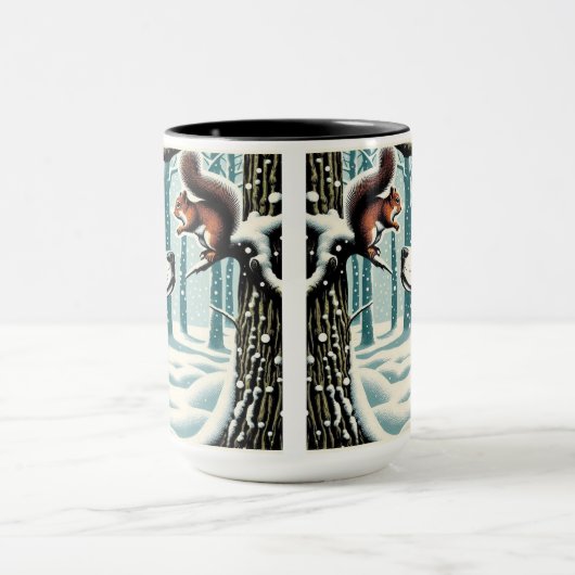 Beagle and Squirrel Christmas Coffee Mug Cup マグカップ (中央)