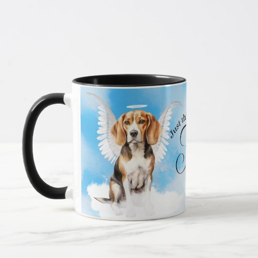 Beagle Angel Dog in Heaven Personalized Memorial マグカップ (左)