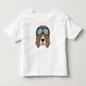 Beagle as Pilot with Pilot hat トドラーTシャツ (正面)