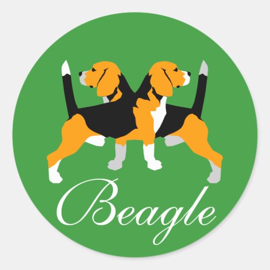 Beagle Aufkleber ラウンドシール (正面)