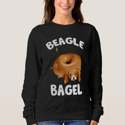 Beagle Bagel Funny Beagle Lover Dog Pun Jewish Lov スウェットシャツ (正面)